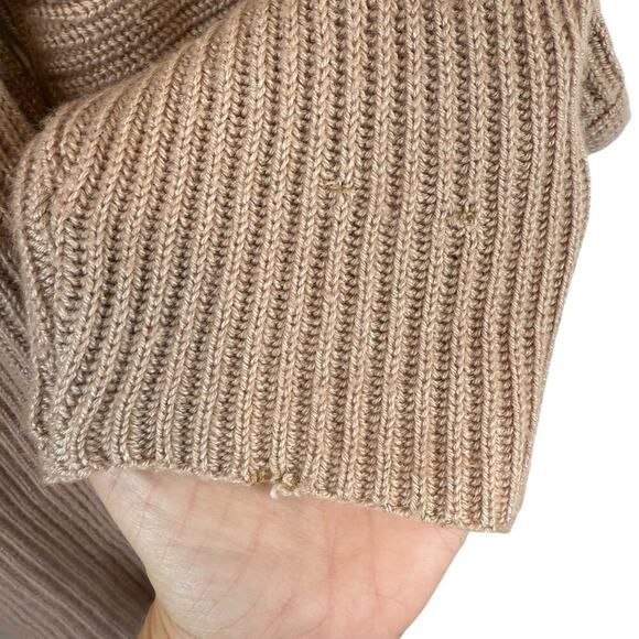 The Row Cashmere Silk Blend Ribbed Crew Neck Pullover Sweater USA Brown Medium - Picture 5 of 7